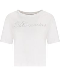 Blumarine - T-Shirt Met Logo Print - Lyst