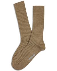 Marcoliani - Ondergoed ,Bruin ,Wol Merino Rib Over-De-Knie Sokken - Lyst