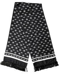 Dolce & Gabbana - Silk Crown Fringe Neck Wrap 173Cm X 32.5Cm Scarf - Lyst