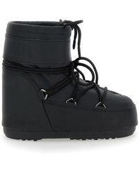Moon Boot - Schoenen ,Zwart ,Leer Icon Low Rubber Boots - Lyst