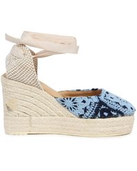 Manebí - Schoenen ,Blauw ,Gehaakte Sleehak Sandaal - Lyst