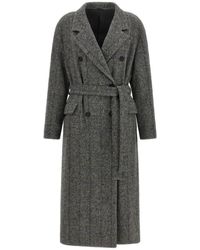 Brunello Cucinelli - Jassen ,Grijs ,Tweed Techno Alpaca Check Tweed Jas - Lyst