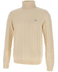 Sun 68 - Cable Knit Turtleneck Sweater - Lyst