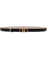 Ferragamo - Accessoires ,Zwart ,Leer Omkeerbare Leren Riem Met Gancini-Gesp - Lyst