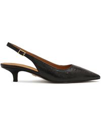 Kazar - Schoenen ,Zwart ,Leer Zwarte Slingback Pumps Van Leer Met Reliëf - Lyst
