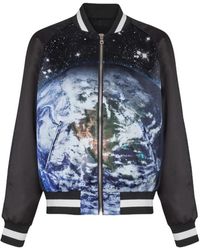 Balmain - Jassen ,Veelkleurig ,Satijn Gedrukte Earth And Stars Bomberjack - Lyst