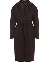 Gucci - Dubbele Bruine Wollen Jas - Lyst