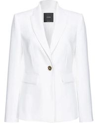 Pinko - Witte Stretch Crêpe Blazer - Lyst