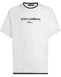 Dolce & Gabbana - T-Shirt Met Geborduurd Logo - Lyst
