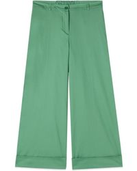 Oltre - Cotton Blend Cropped Broeken - Lyst