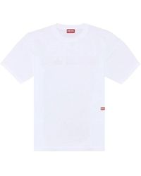 DIESEL - T-shirt mit foto-print-logo - Lyst