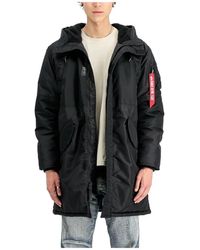 Alpha Industries - Jassen ,Zwart ,Leer Studio Field Parka - Lyst