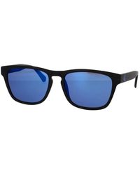 Calvin Klein - Quadratische sonnenbrille mit blauen verspiegelten gläsern - Lyst