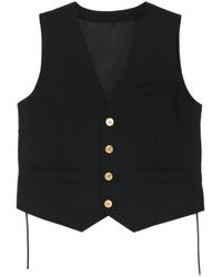 Sacai - Jassen ,Zwart ,Nylon Suiting X Nylon Twill Vest - Lyst