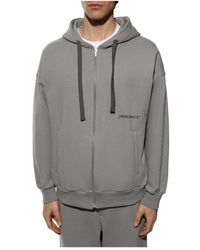 hinnominate - Grijze Katoenen Hoodie Met Rits - Lyst