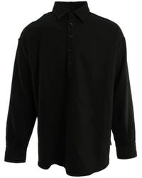 Armani - Overhemden ,Zwart ,Polyester Casual Overhemd - Lyst