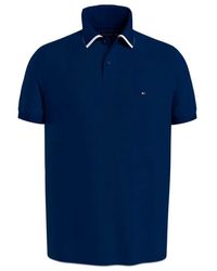 Tommy Hilfiger - T-shirt e polo in cotone biologico blu - Lyst