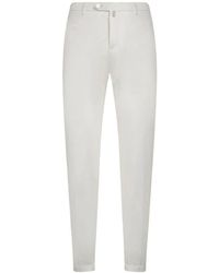 Kiton - Cremefarbene baumwoll-slim-fit-hose - Lyst