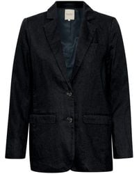 Part Two - Jassen ,Blauw ,Linnen Donkerblauwe Linnen Blazer Jas - Lyst