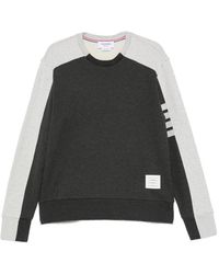 Thom Browne - Hoodies & Sweatvesten ,Grijs ,Trui Met Ronde Hals - Lyst