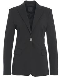 Pinko - Zwarte Blazer Met Piekrevers - Lyst