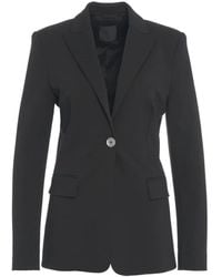 Pinko - Zwarte Blazer Met Piekrevers - Lyst