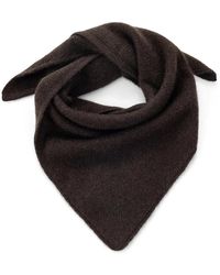 Almala - Accessoires ,Bruin ,Kasjmier Gebreide Driehoekige Kasjmier Sjaal - Lyst