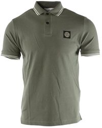 Stone Island - Slim fit grünes polo-shirt - Lyst