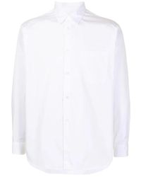 Comme des Garçons - Oversize weißes baumwollhemd mit klassischem kragen - Lyst