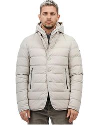 DUNO - Gewatteerde Bi-Stretch Jas Met Capuchon - Lyst