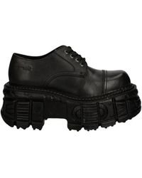 New Rock - Schoenen ,Zwart ,Leer Tank Platform Schoenen - Lyst