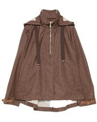 Herno - Jassen ,Bruin ,Linnen A-Shape Jas - Lyst