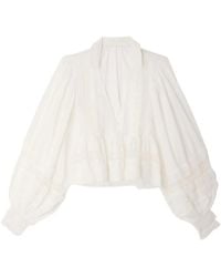 Mes Demoiselles - Overhemden ,Wit ,Katoen Melody Blouse - Lyst