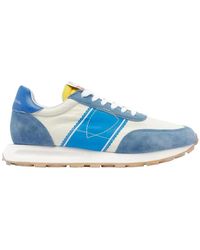 Philippe Model - Sneakers aus leder und stoff mit logo - Lyst