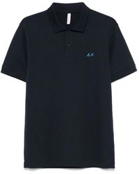 Sun 68 - Tops ,Blauw ,Blauw Poloshirt Met Korte Mouwen - Lyst