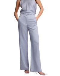 Kocca - Broeken ,Blauw ,Leer Chic Zachte Broek Van Volledige Lengte - Lyst