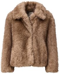 Max Mara - Jassen ,Polyester Zacht Textuur Imitatiebontjas - Lyst