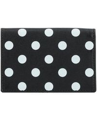 Comme des Garçons - Accessoires ,Zwart ,Leer Zwarte Leren Portemonnee Met Stippenprint - Lyst
