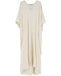 Alberta Ferretti - Maxi Jurk Met V-Hals - Lyst
