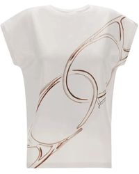 Herno - Tops ,Wit ,Katoen T-Shirt Van Interlock Jersey - Lyst