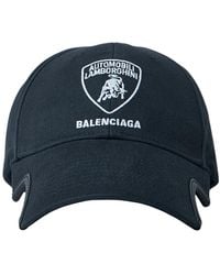 Balenciaga - Accessoires ,Zwart ,Katoen Baseball Cap Met Logo Motif - Lyst