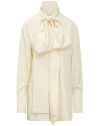 Givenchy - Overhemden ,Zijden Blouse Met Strik - Lyst