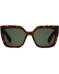 Dior - Moderne quadratische sonnenbrille mit schildpatt-rahmen und grünen gläsern - Lyst