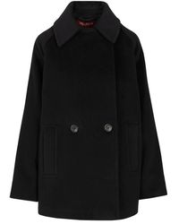 Max Mara - Double-Breasted Wollen Pea Coat - Lyst