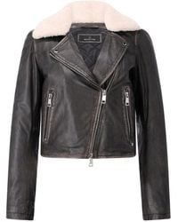 Milestone - Urban Biker Lederjacke Mit Abnehmbarem Lammfellkragen - Lyst