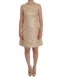 Dolce & Gabbana Floral Jacquard Shift Dress - Geel