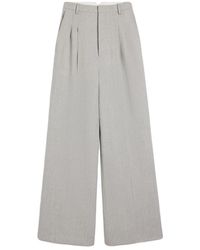 Ami Paris - Pantaloni a vita alta larghi in grigio chiaro - Lyst