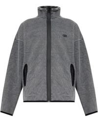 DIESEL - Jassen ,Grijs ,Katoen S-Baty-New Jas Met Fleece - Lyst