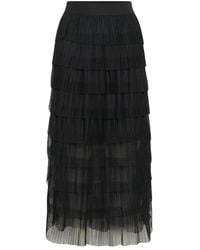 Kaffe - Rokken ,Zwart ,Midi Rok - Lyst