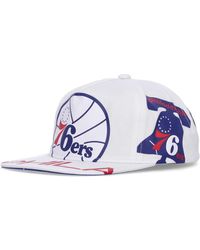 Mitchell & Ness - Accessoires ,Wit ,Katoen Philadelphia 76Ers Platte Klep Pet - Lyst